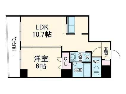K・ドミール(1LDK/4階)の間取り写真