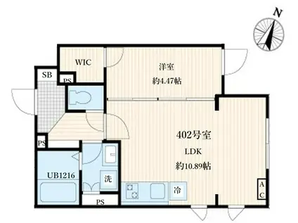 AGLAIA要町(1LDK/4階)の間取り写真