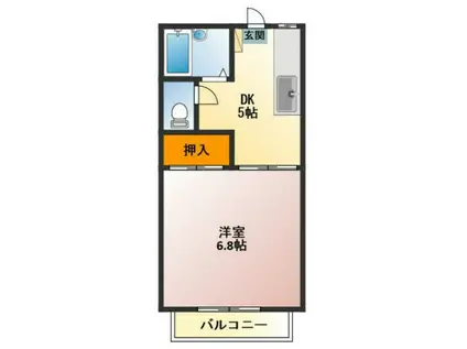 カサ・アレグレ(1DK/1階)の間取り写真