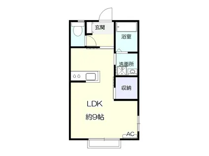 アズールGOTO(ワンルーム/2階)の間取り写真