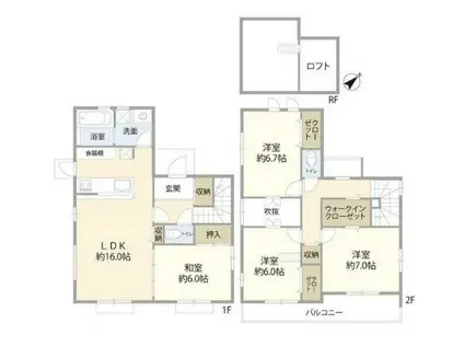北総鉄道 矢切駅 徒歩10分 2階建 築10年(4LDK)の間取り写真