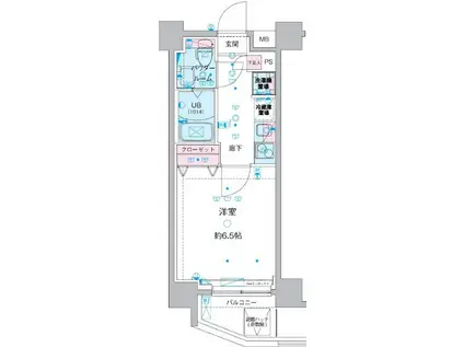 GENOVIA西川口Ⅳ(1K/9階)の間取り写真