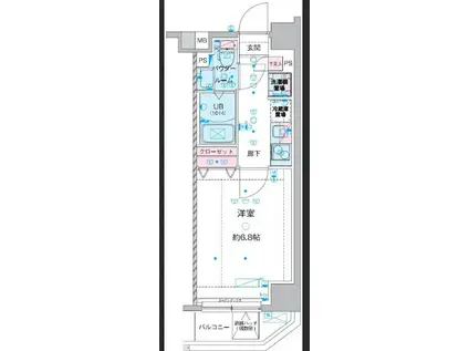 GENOVIA西川口Ⅳ(1K/9階)の間取り写真