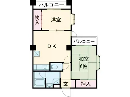 ルミナスはなみずき(2LDK/2階)の間取り写真