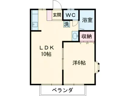 リヴィエラA(1LDK/1階)の間取り写真