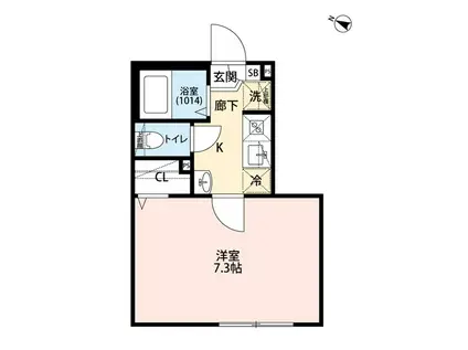 エクセラン上本郷Ⅰ(1K/2階)の間取り写真