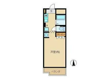 ラ・セゾン藤沼Ⅱ(1K/2階)の間取り写真