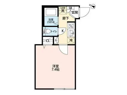 エクセラン上本郷Ⅰ(1K/2階)の間取り写真