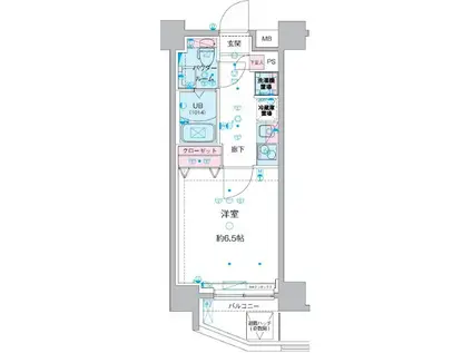 GENOVIA西川口Ⅳ(1K/11階)の間取り写真