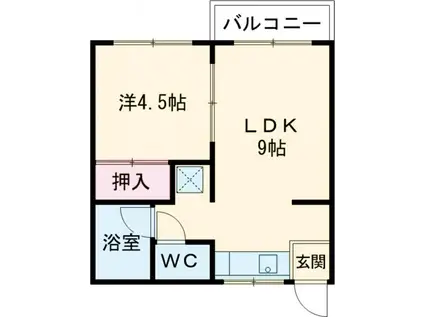 いずみハイツ石原2(1LDK/1階)の間取り写真