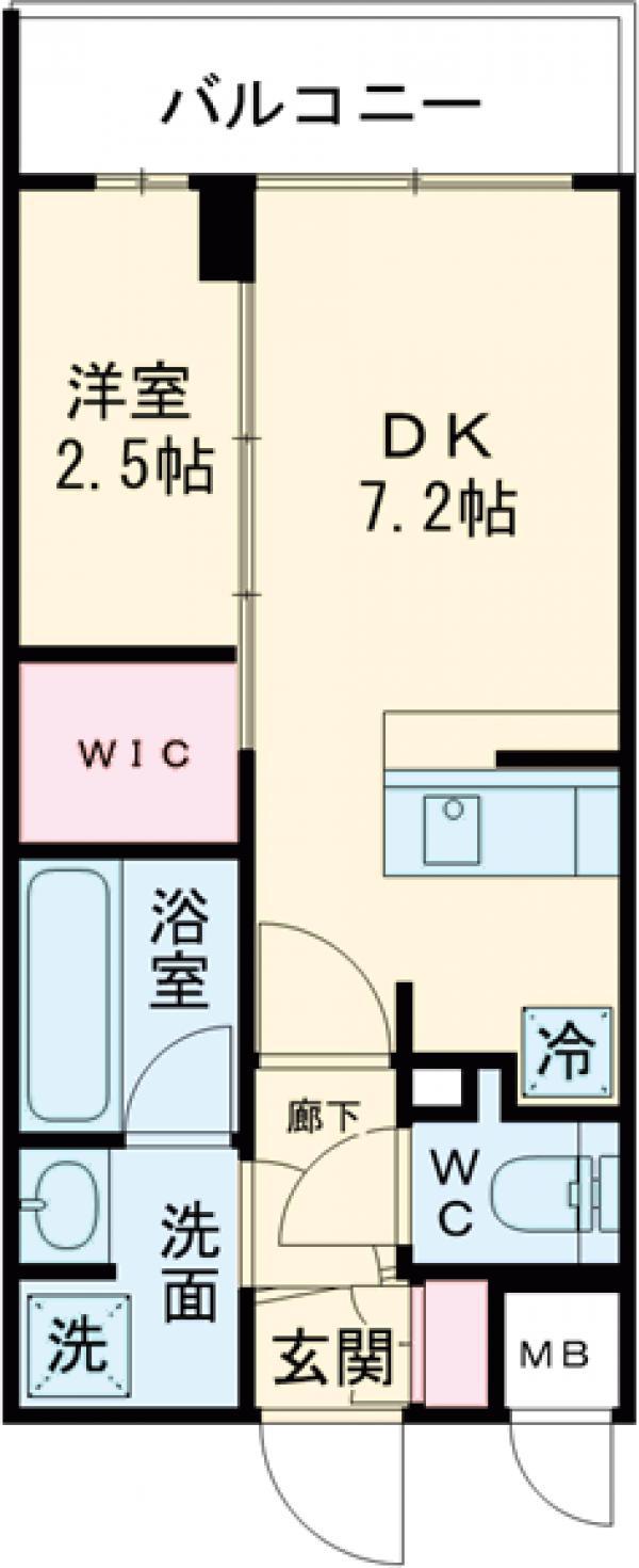 アジールコート豪徳寺(1DK/3階)の間取り写真