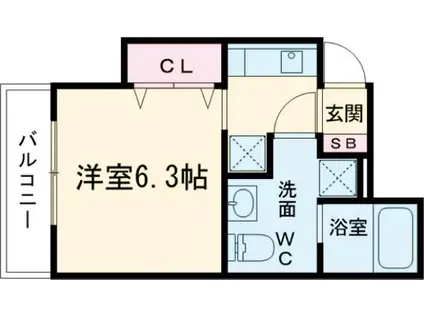 リーナV(1K/3階)の間取り写真