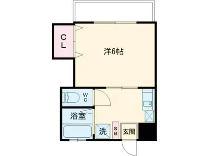 カメリアⅢ(1K/3階)の間取り写真