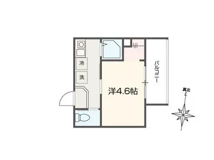MELLAS京成小岩Ⅱ(1K/2階)の間取り写真
