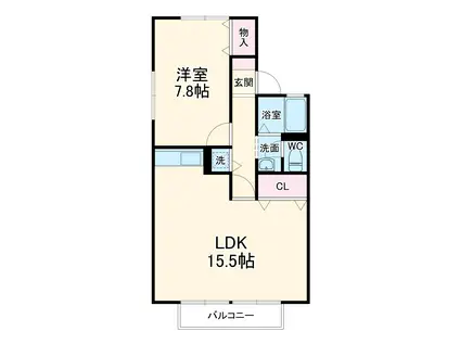 メゾン甲西B(1LDK/2階)の間取り写真