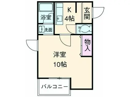 ヤングプラザMB(1K/1階)の間取り写真