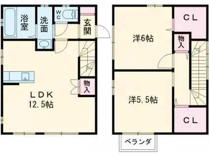 東武鉄道桐生線 阿左美駅 徒歩35分 2階建 築15年(2LDK)の間取り写真