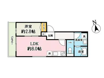 草加市西町計画(1LDK/2階)の間取り写真