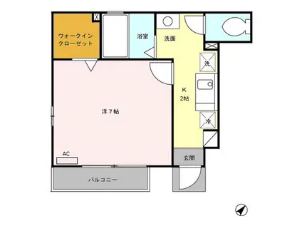 リヴェール(1K/1階)の間取り写真