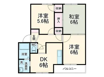 エクセル神戸(3DK/2階)の間取り写真