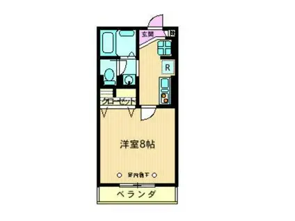 パーチェ(1K/2階)の間取り写真