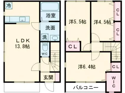 VERDEC(3LDK/1階)の間取り写真