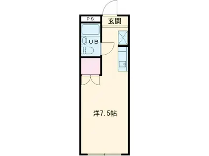 コーポニューグリーン(1K/1階)の間取り写真