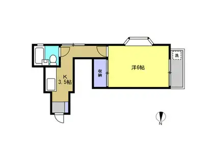 ハイムレグルス1(1K/2階)の間取り写真