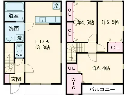 VERDE ESTEB(3LDK/1階)の間取り写真