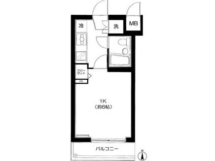 ルーブル新宿西落合2(1K/3階)の間取り写真