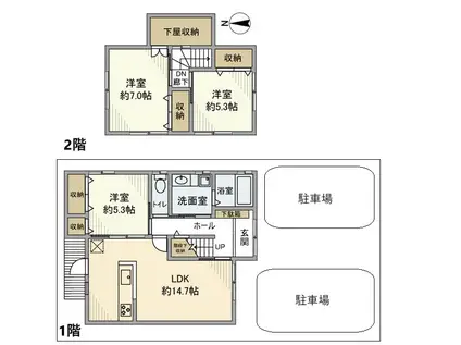 阪急電鉄京都線 桂駅 徒歩9分 2階建 築60年(3LDK)の間取り写真