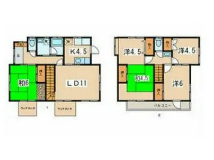 湘南モノレール 湘南町屋駅 徒歩42分 2階建 築58年(5LDK)の間取り写真