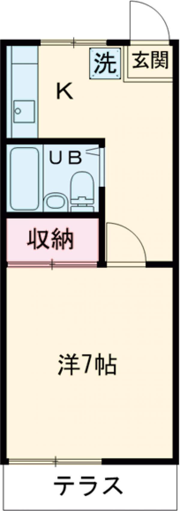 メゾンーBE(1K/1階)の間取り写真