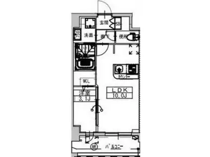 ミラージュパレス大阪ドームPROSPER(1LDK/3階)の間取り写真
