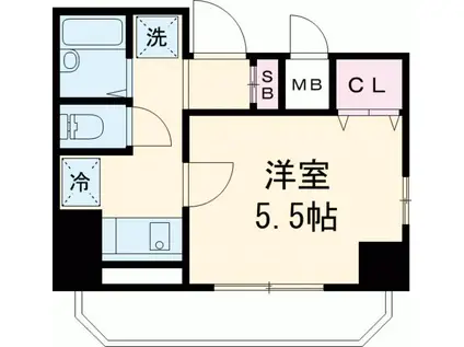 スカイコート芦花公園(1K/3階)の間取り写真