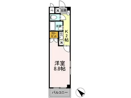 タイムD1(1K/1階)の間取り写真