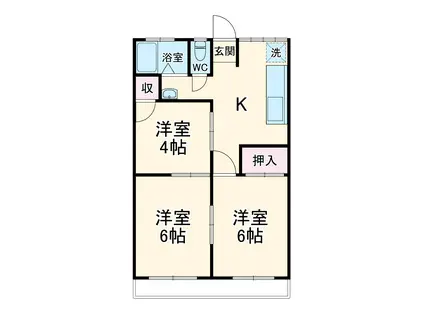 井上ハイツ 相模原(3K/2階)の間取り写真