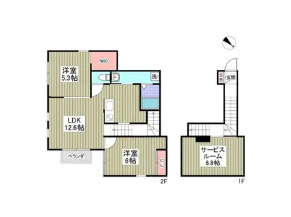 LYS BLANC(2SLDK/1階)の間取り写真