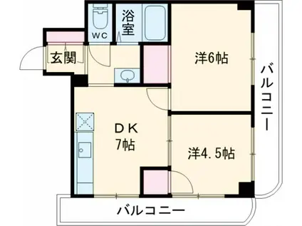エスカイア北小岩第二(2DK/2階)の間取り写真