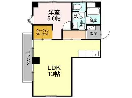 コーポ弥生(1LDK/2階)の間取り写真