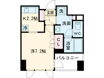 びゅうリエットグラン新宿戸山(1K/9階)の間取り写真