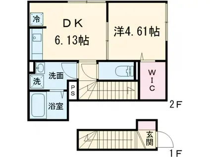 ラリュール赤塚Ⅰ(1K/1階)の間取り写真
