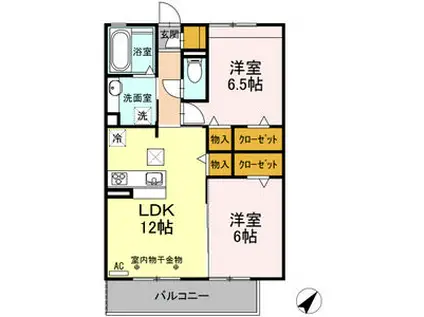 キヨハウス(2LDK/2階)の間取り写真