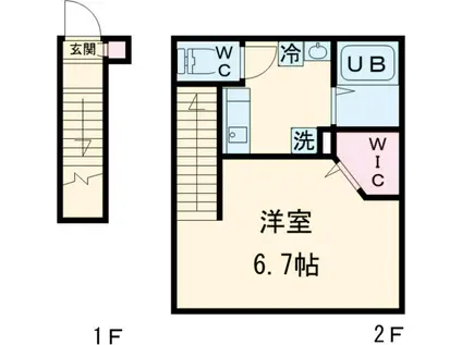 ミハス南阿佐ヶ谷(1K/2階)の間取り写真