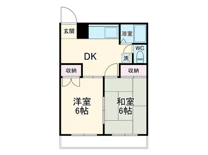 プラセール南与野(2DK/3階)の間取り写真