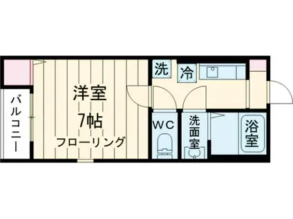 ラフィネス(1K/1階)の間取り写真