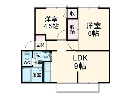 サンライズパレス(2LDK/2階)の間取り写真