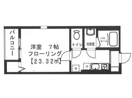 ラフィネス(1K/2階)の間取り写真