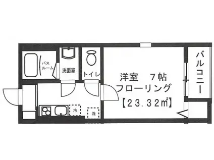 ラフィネス(1K/2階)の間取り写真