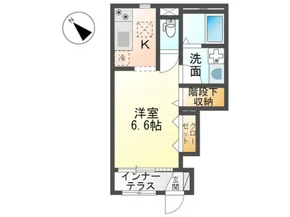 ヴィータ(1K/1階)の間取り写真